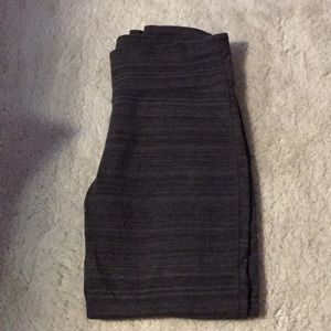 A pair of gray yoga pants